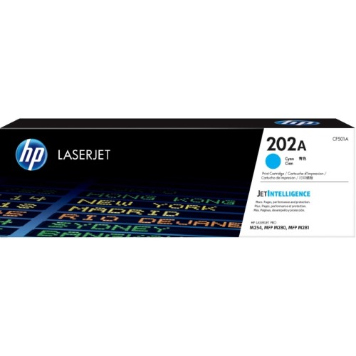 HP 202A Cyan Original LaserJet Toner Cartridge CF501A