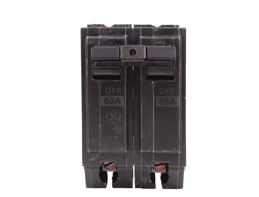 GE Q-Line 60 Amp 2 Double-Pole Full Size Circuit Breaker 120/240 Vac – THQL2160
